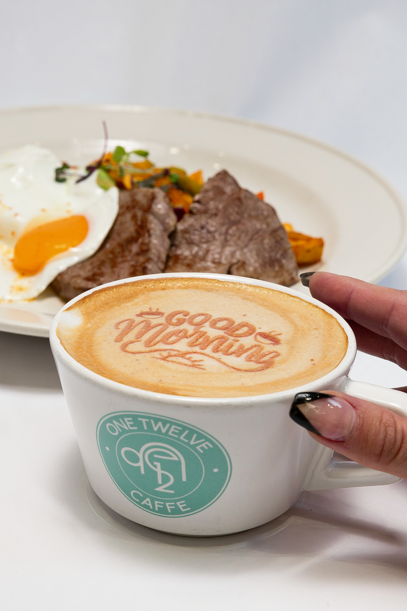 One Twelve Caffe breakfast and signature coffee